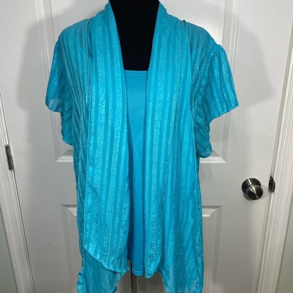 Dressbarn Turquoise Knit Top Size 1X CB-30